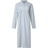 Lunatex - klassiek dames nachthemd 224177 - 100% katoen - blauw - maat XL