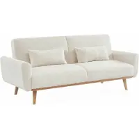 Sweeek Slaapbank, 2 persoons bouclé Crème
