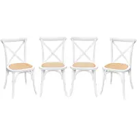 Sweeek Vintage rubberhouten bistrostoelen (set van 4) Wit