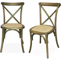 Sweeek Vintage rubberhouten bistrostoelen (set van 2) Verouderd bruin