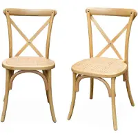 Sweeek Vintage rubberhouten bistrostoelen (set van 2) Naturel
