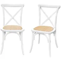 Sweeek Vintage rubberhouten bistrostoelen (set van 2) Wit