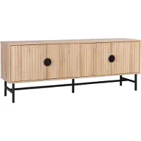 Sweeek TV meubel, gegroefd houtkleurig decor, Bazalt Eiken