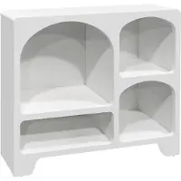 Sweeek Dressoir met 4 vakken houtdecor organisch 90cm Wit