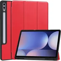 Ntech Tablet Hoes Geschikt voor Samsung Galaxy Tab S10 Plus / S9 FE Plus hoes Rood tri-fold bookcase met auto/wake functie