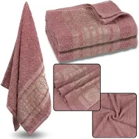 Sarcia.eu Roze Katoenen Handdoek met Gouden Borduurwerk, Handdoek 48x100 cm