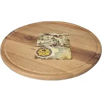 Maysternya Houten Pizzaplank - ø 27 x 1,5 cm - Ronde Pizzaplank - Borrelplank - Tapasplank - Serveerplank Rond - BBQ Accessoires - Bruin
