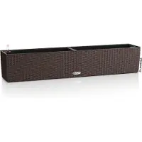 Lechuza BALCONERA Cottage 100 - Plantenbak - met uitneembare binnenbak - met bewateringssysteem - ALL-IN-ONE set met -PON - mokka