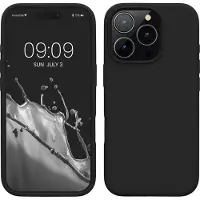 Kwmobile telefoonhoesje geschikt voor Apple iPhone 16 Pro - Hoesje met siliconen coating - Smartphone case in mat zwart
