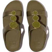 FitFlop Halo bead-circle metallic h-bar slides