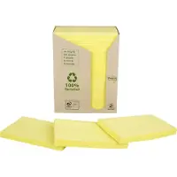 3M 100% Gerecycled Zelfklevende memoblaadjes Rechthoekig 127 x 76 mm Blanco Kanariegeel 655-1T 100 16 Stuks à 100 Vellen
