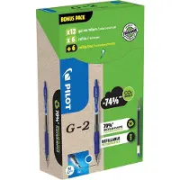 Pilot inklapbaar Gel Rollerball Blauw 0.32 mm Medium Kegelvormig Recycled 24 Stuks