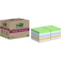 Post-It super sticky gerecycleerd assorti 76 x 76 mm (12 stuks)