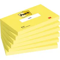 3M , 100 vel, ft 76 x 127 mm, pak van 6 blokken, neongeel