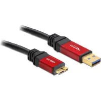 DeLOCK 1672263 USB-kabel USB 3.2 Gen1 USB-A stekker, USB-micro-B 3.0 stekker 2.00 m Rood, Zwart Vergulde steekcontacten, UL gecertificeerd