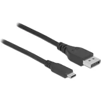 DeLOCK 86040 USB-C-kabel DisplayPort / USB Aansluitkabel USB-C stekker, DisplayPort-stekker 1.5 m Zwart Vergulde steekcontacten, 4K UHD, Afgeschermd