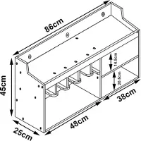 En.casa Gereedschap wandrek Gjemnes 86x25x45 cm bamboe