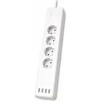 Hama Slimme stekkerdoos - 4-voudig - 1,7m kabel - 4x USB-A - Wit