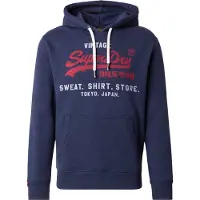 Superdry Sweatshirt 'Heritage' marine / grijs gemêleerd / karmijnrood