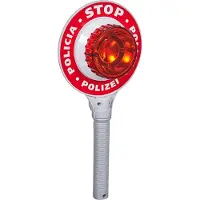 Klein Toys politiestopbord - 16x3,5x29 cm - incl. lichteffecten - ideale accessoire voor politiekostuums en rollenspellen - rood wit