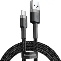 Baseus Duurzame nylon USB-C-kabel 2A 3M zwart en grijs