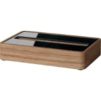 Sigel visitekaarthouder - 107x63x22mm - eikenhout met zwart acryl - voor 30 kaartjes - SI-VA200