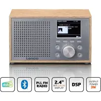 Lenco DAR-017WH - Compacte en stijlvolle DAB+/FM radio met Bluetooth en houten behuizing - Eikenhout