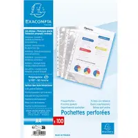 Exacompta Showtassen A4 Glashelder Transparant 60 micron PP (Polypropeen) Boven 5200E 100 Stuks