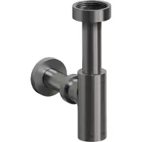 Clou Mini Suk Fonteinsifon - Geborsteld Gunmetal Pvd - Messing - 8717462013753 - Wastafels, Sifons