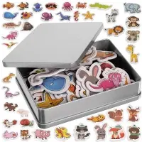 Kruzzel Magnetische Dieren: 40 Kleurrijke Educatieve Magneten