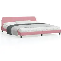 vidaXL Bedframe "Dover" fluweel roze 200x200 cm