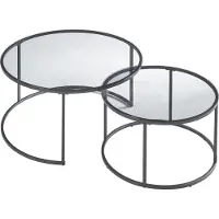 En.casa Salontafel set van 2 Kokkola rookglas zwart en transparant []