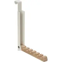 Relaxdays inklapbare deurhaak - deurkapstok - voor 6 kledinghangers - organizer - beige