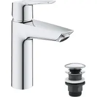 GROHE QuickFix Start - Wastafelkraan met Push-Open afvoerplug, chroom 24204002
