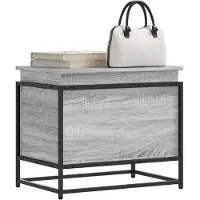 vidaXL Opbergbox met deksel 60x40x51,5 cm bewerkt hout grijs sonoma
