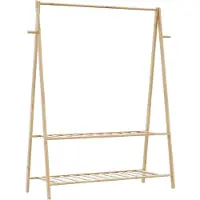 vidaXL Kledingrek met schappen 132x45,5x150,5 cm bamboe
