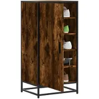 vidaXL Schoenenrek 48x38x97,5 cm bewerkt hout gerookt eikenkleurig