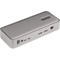 StarTech.com USB-C KvM Dock - 4x USB-A, 1x USB-C, 2x DP, RJ45, 2x 3,5mm - 2x USB-C host - Grijs
