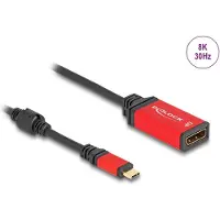 DeLOCK USB Type-C to DisplayPort Adapter (DP Alt Mode) 8K 30 Hz with HDR function red