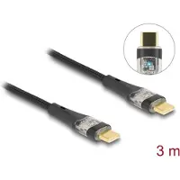 DeLOCK USB 2.0 Data and Fast Charging Cable USB Type-C male to male transparent PD 3.0 100 W 3 m