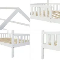 En.casa Kinderbed Ydre huisbed met bedbodem 120x200 cm wit []