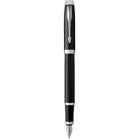 Parker IM vulpen - medium punt - blauwe inkt - zwarte lak met chroom detail - incl. geschenkdoos