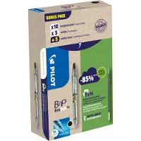 Pilot Ecoball B2P BeGreen balpen | medium punt | 0 | 3 mm 10 stuks + 10 vullingen | zwart