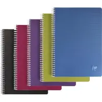 Clairefontaine Schrijfblok A4 Geruit Spiraal gebonden PP (Polypropeen) Kleurenassortiment 180 Pagina's 90 Vellen