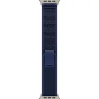 Apple Watch Strap 49mm - Natural Titanium Finish - Blue - Trail Loop - S/M (130-180mm)