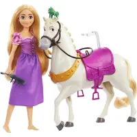 Disney Prinses Rapunzel en Maximus speelfiguren met een pannenspons