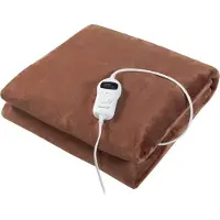 En.casa Elektrische deken Archi warmtedeken 200x150 cm bruin