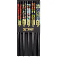 Tokyo Design Studio Eetstokjes Pak Van 5 Flower - Eetstokjes Hout Black - 17915
