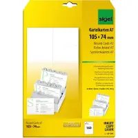 Sigel Systeemkaart Sigel A7 74x105mm 185g Blanco Doos 160st