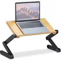 Relaxdays Laptopstädner, Notebookstandaard, Bruin
